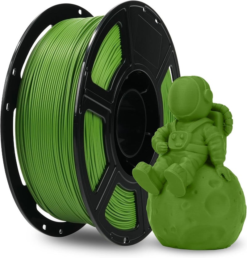 FLASHFORGE خيوط PLA 1.75 مم +/- 0.02 مم، خيوط طابعة ثلاثية الأبعاد باللون الأخضر غير اللامع 1 كجم (2.2 رطل) لفافة، أداء طباعة ممتاز، سهل الاستخدام لمعظم طابعات FDM ثلاثية الأبعاد - Image 1